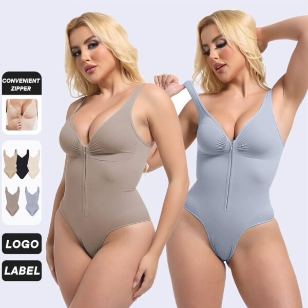 Seamless Sculpt Bodysuit with Front Zipper - Image 4