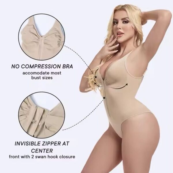 Seamless Sculpt Bodysuit with Front Zipper - Image 9