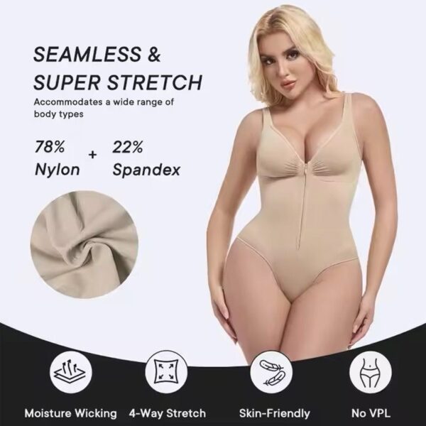 Seamless Sculpt Bodysuit with Front Zipper - Image 8