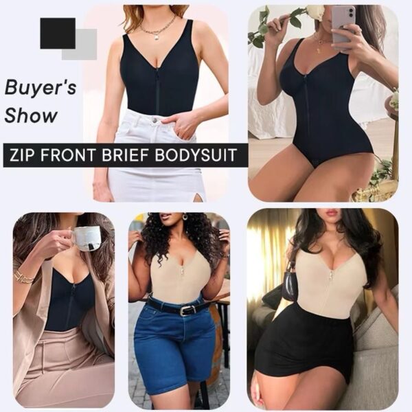 Seamless Sculpt Bodysuit with Front Zipper - Image 11